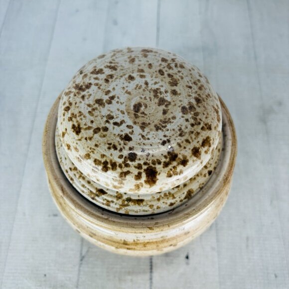Vintage GT Mark 600/110 Speckle Rustic Farmhouse Canadian Stoneware Canister Jar - Picture 6 of 16